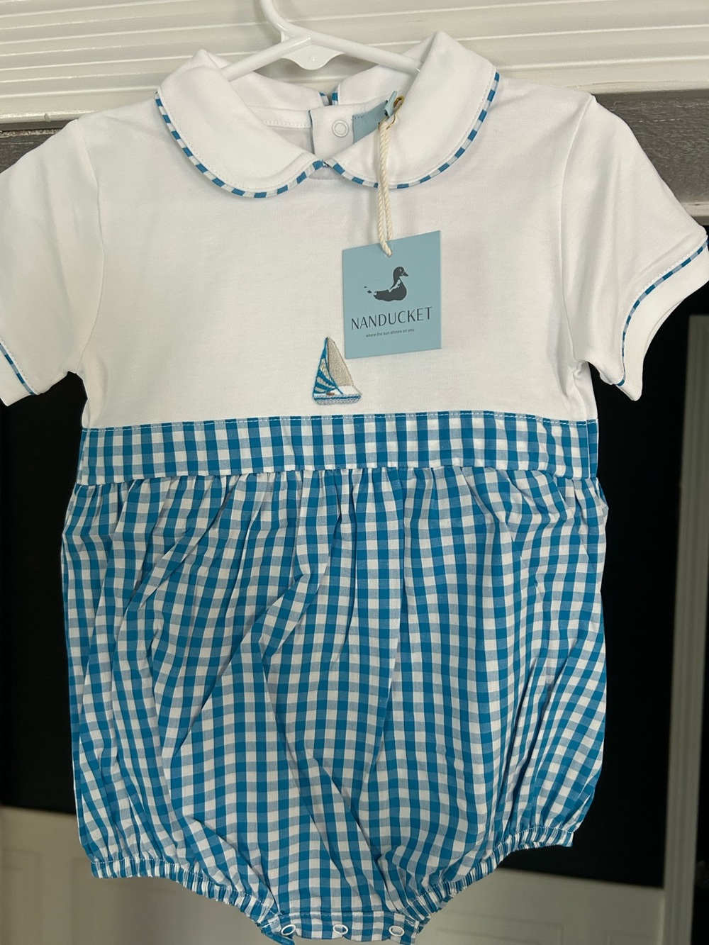Baby Sail Away Bubble Romper - Blue & White super soft!! NWT!